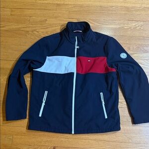 Tommy Hilfiger Men's Navy, Red, and White Windbreaker